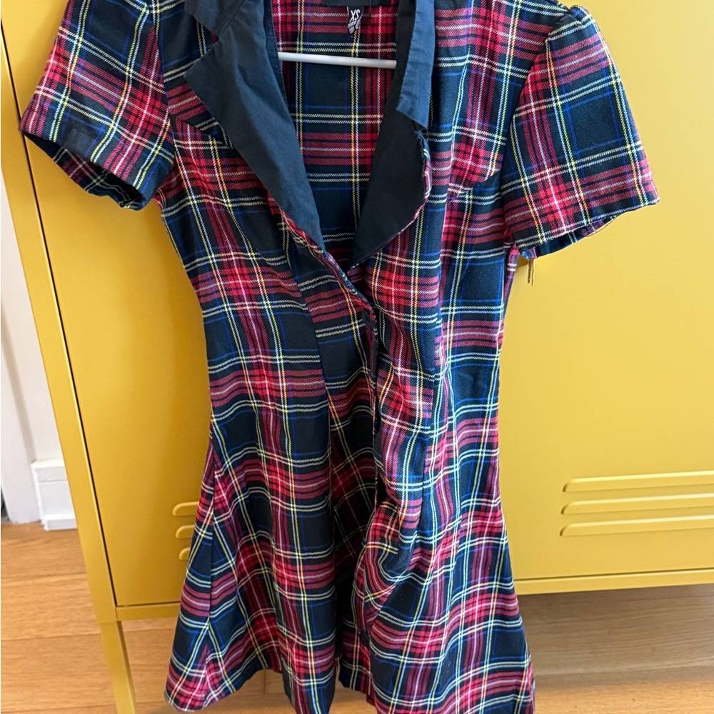 Plaid Short Sleeve Dress